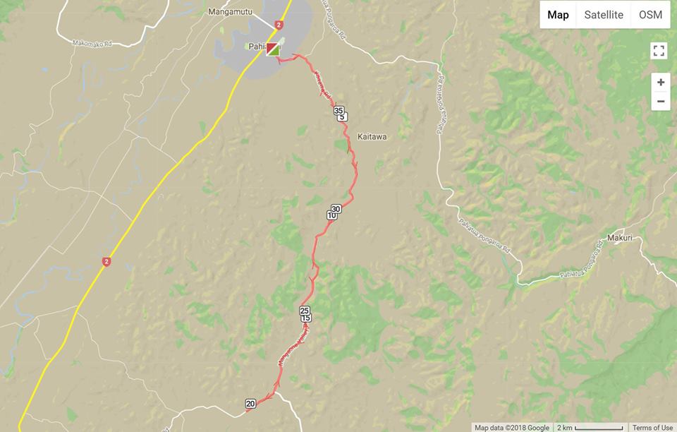 Course Map Woolworths Cup Paihiatua