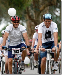 Joe Fraser, right, and ride organiser Ross Castle (photo Warwick Smith)